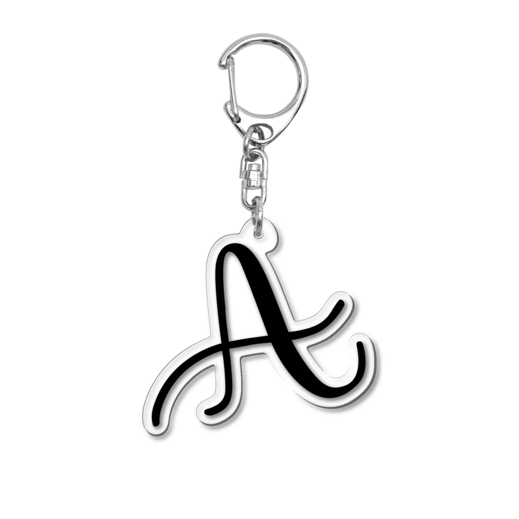 Danae Lettering Merch StoreのA　イニシャルシリーズ〈BK〉 アクリルキーホルダー