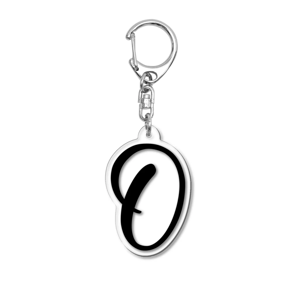 Danae Lettering Merch StoreのO　イニシャルシリーズ〈BK〉 Acrylic Key Chain