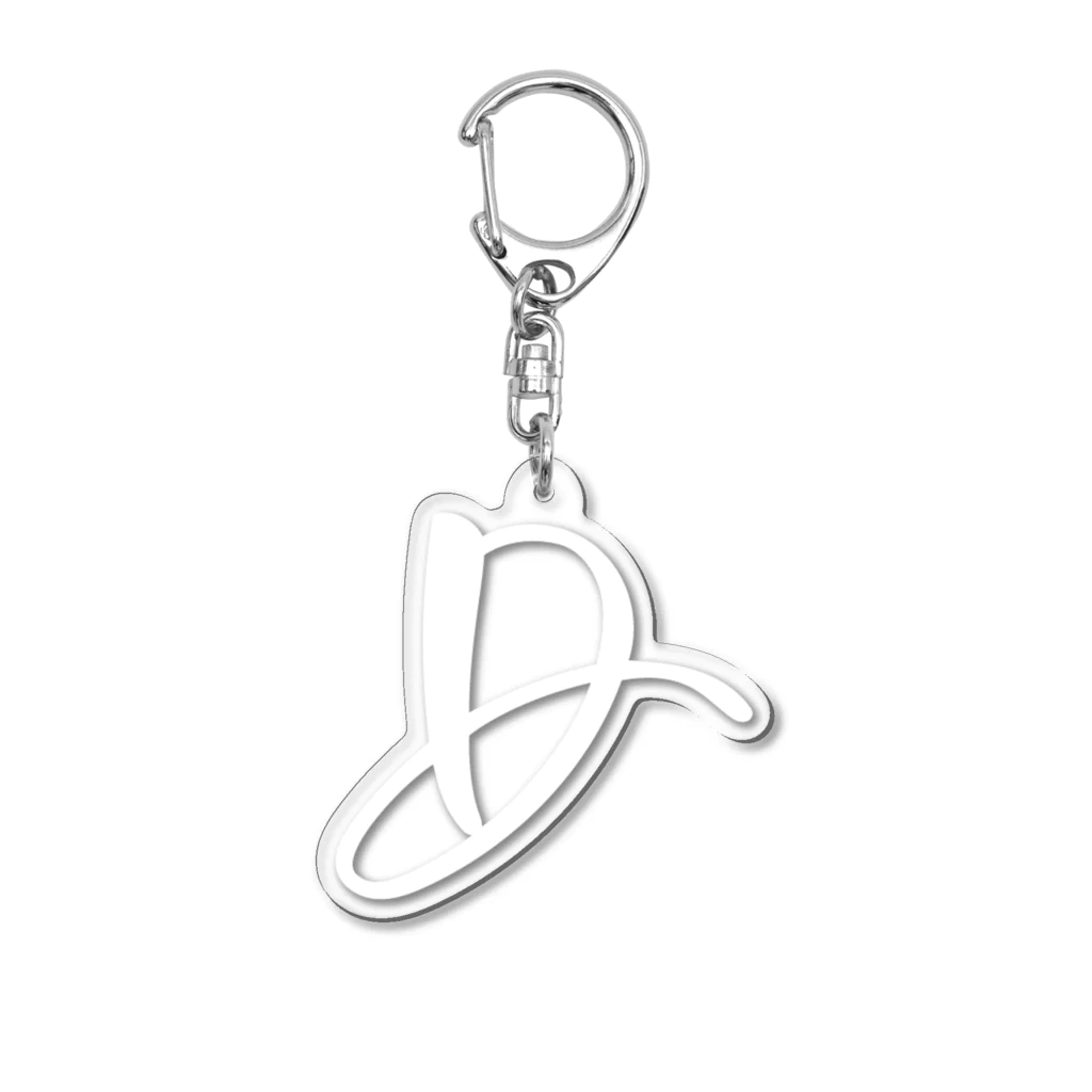 Danae Lettering Merch StoreのD　イニシャルシリーズ〈WH〉 Acrylic Key Chain