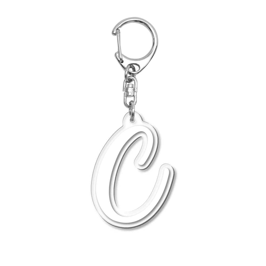 Danae Lettering Merch StoreのC　イニシャルシリーズ〈WH〉 Acrylic Key Chain