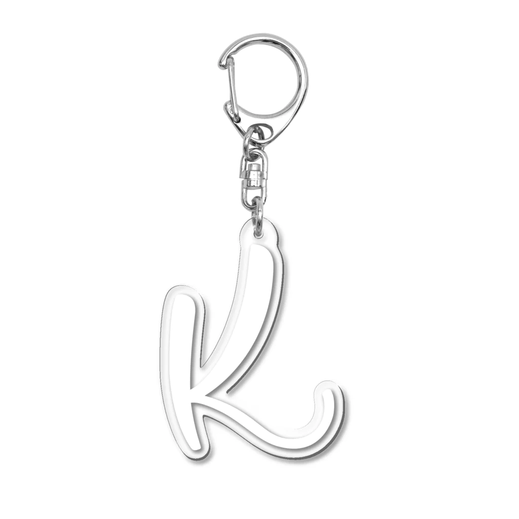 Danae Lettering Merch StoreのK　イニシャルシリーズ〈WH〉 Acrylic Key Chain