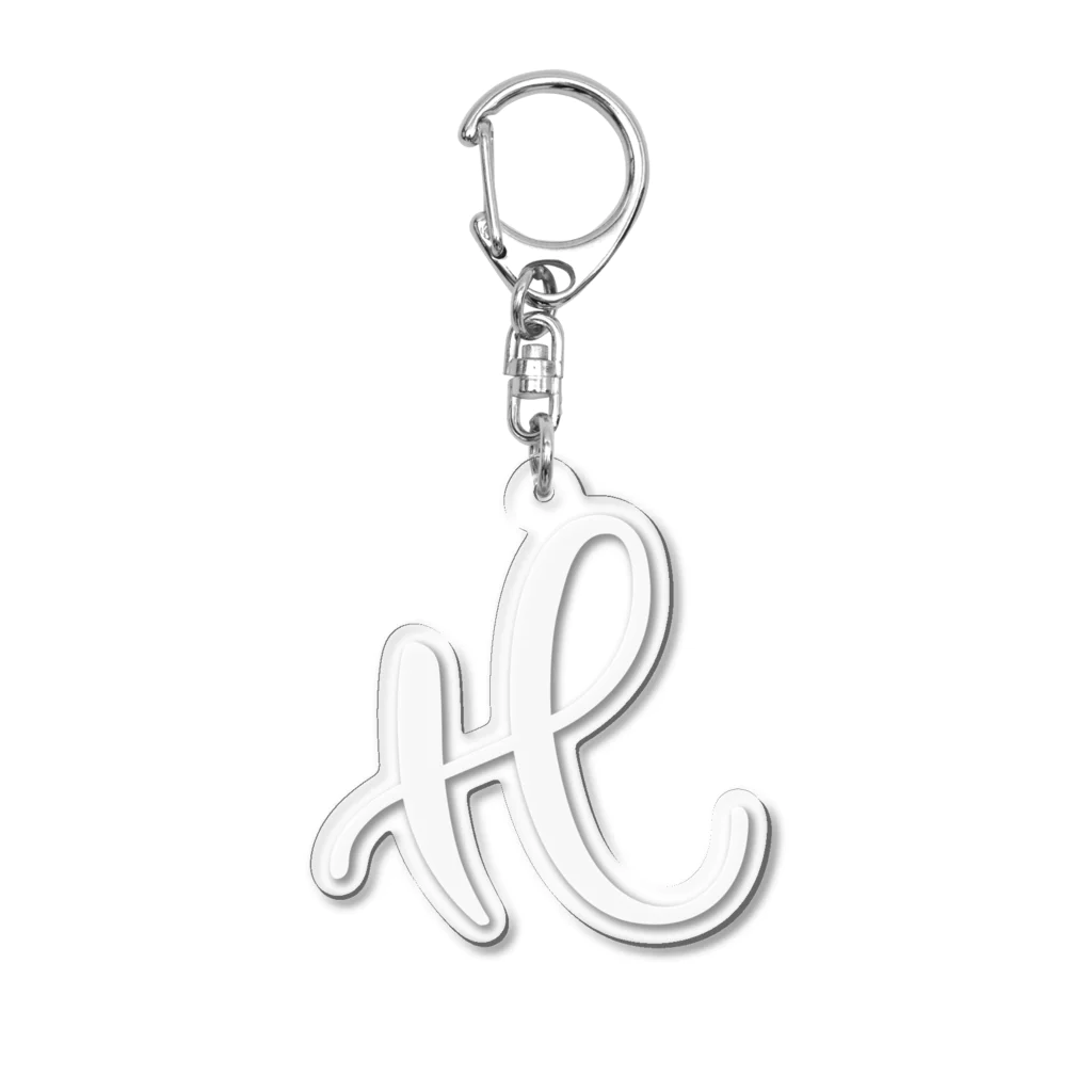 Danae Lettering Merch StoreのH　イニシャルシリーズ〈WH〉 Acrylic Key Chain