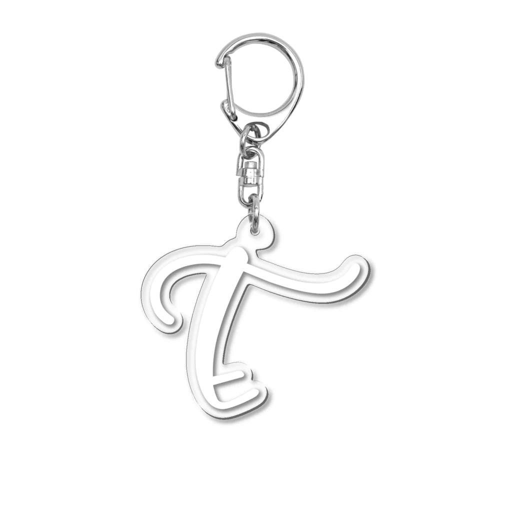 Danae Lettering Merch StoreのE　イニシャルシリーズ〈WH〉 Acrylic Key Chain