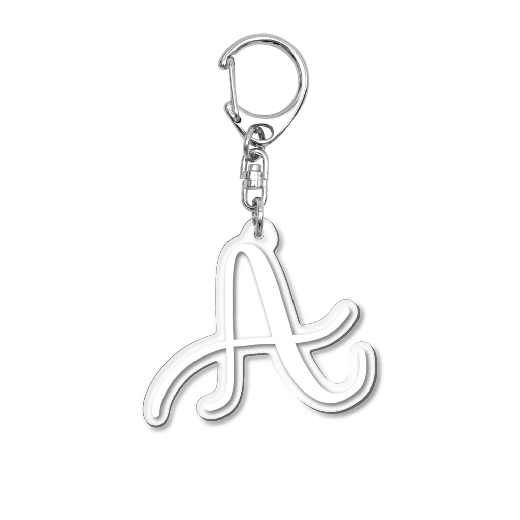 Danae Lettering Merch StoreのA　イニシャルシリーズ〈WH〉 Acrylic Key Chain