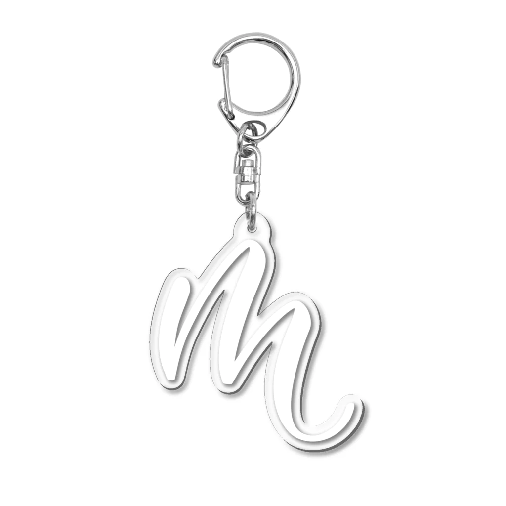 Danae Lettering Merch StoreのM　イニシャルシリーズ〈WH〉 Acrylic Key Chain