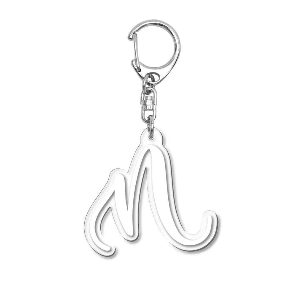 Danae Lettering Merch StoreのN　イニシャルシリーズ〈WH〉 Acrylic Key Chain