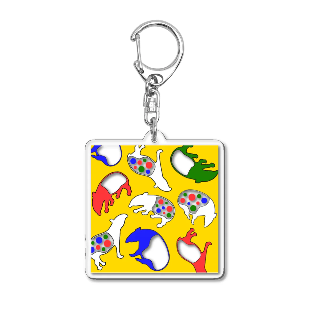 οοhanaοο　カラフルマレーバクのイエローベース　カラフルバク　アクリルキーホルダー Acrylic Key Chain