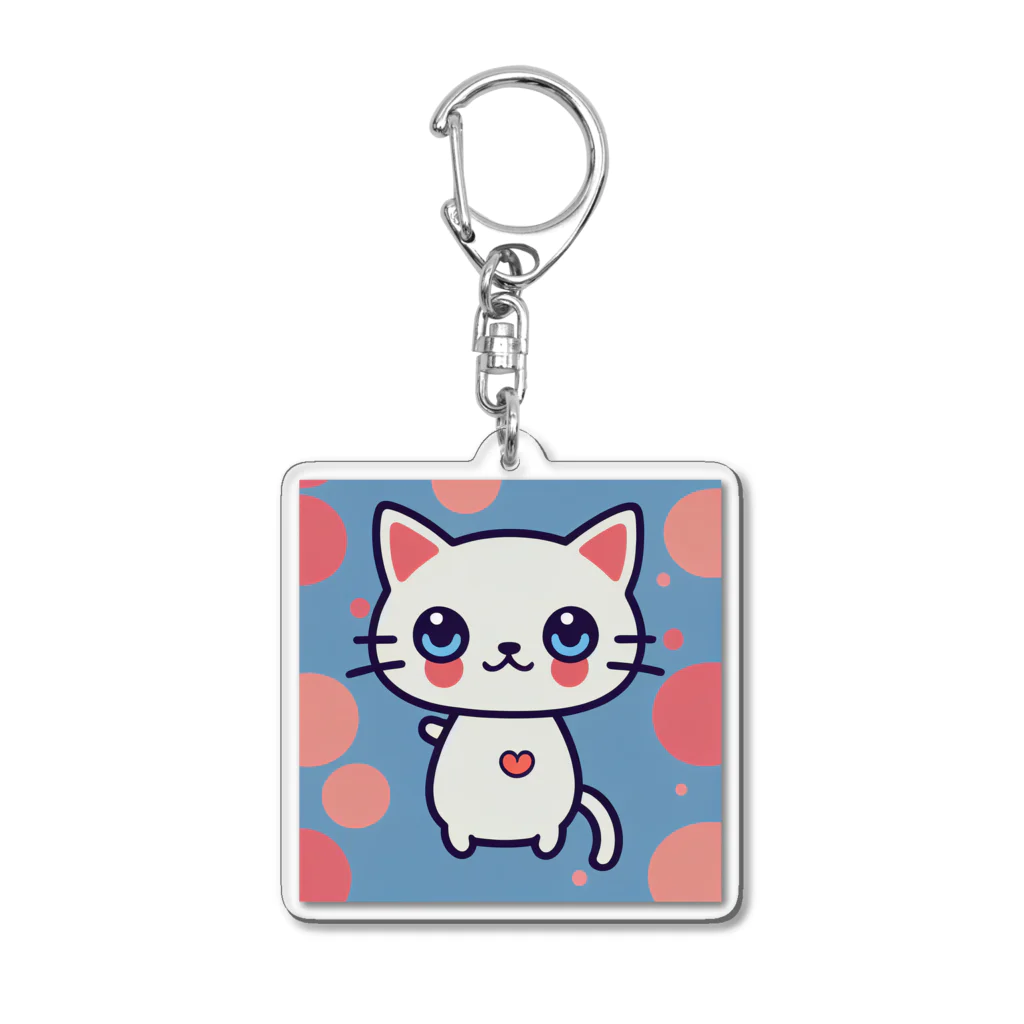 A31eの狛猫のミケ「はーとびーと」 Acrylic Key Chain