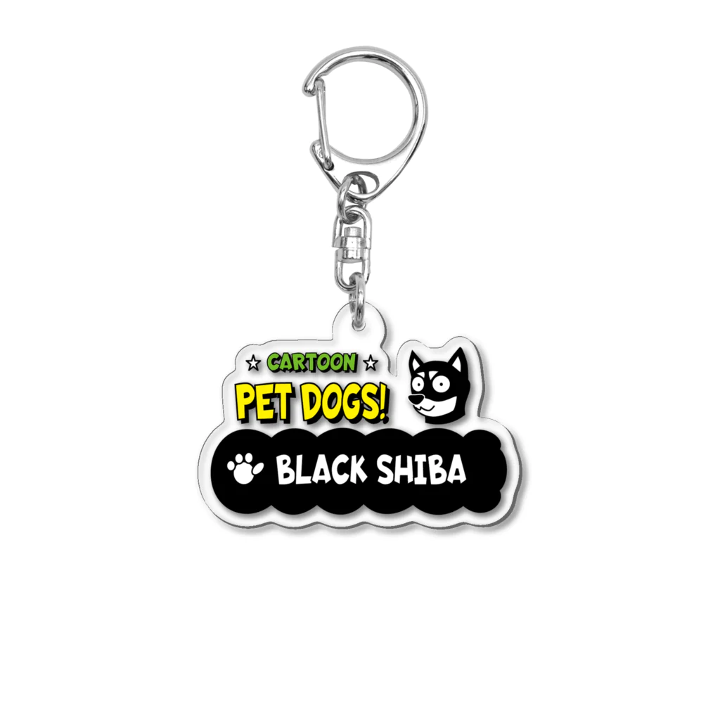 CARTOON PETDOGSの【104M】C･PETDOGS『Black Shiba』アクリルキーホルダー Acrylic Key Chain