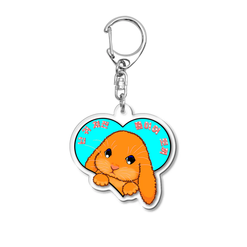 LalaHangeulのロップイヤーラビット(롭이어토끼)　韓国語バージョン Acrylic Key Chain