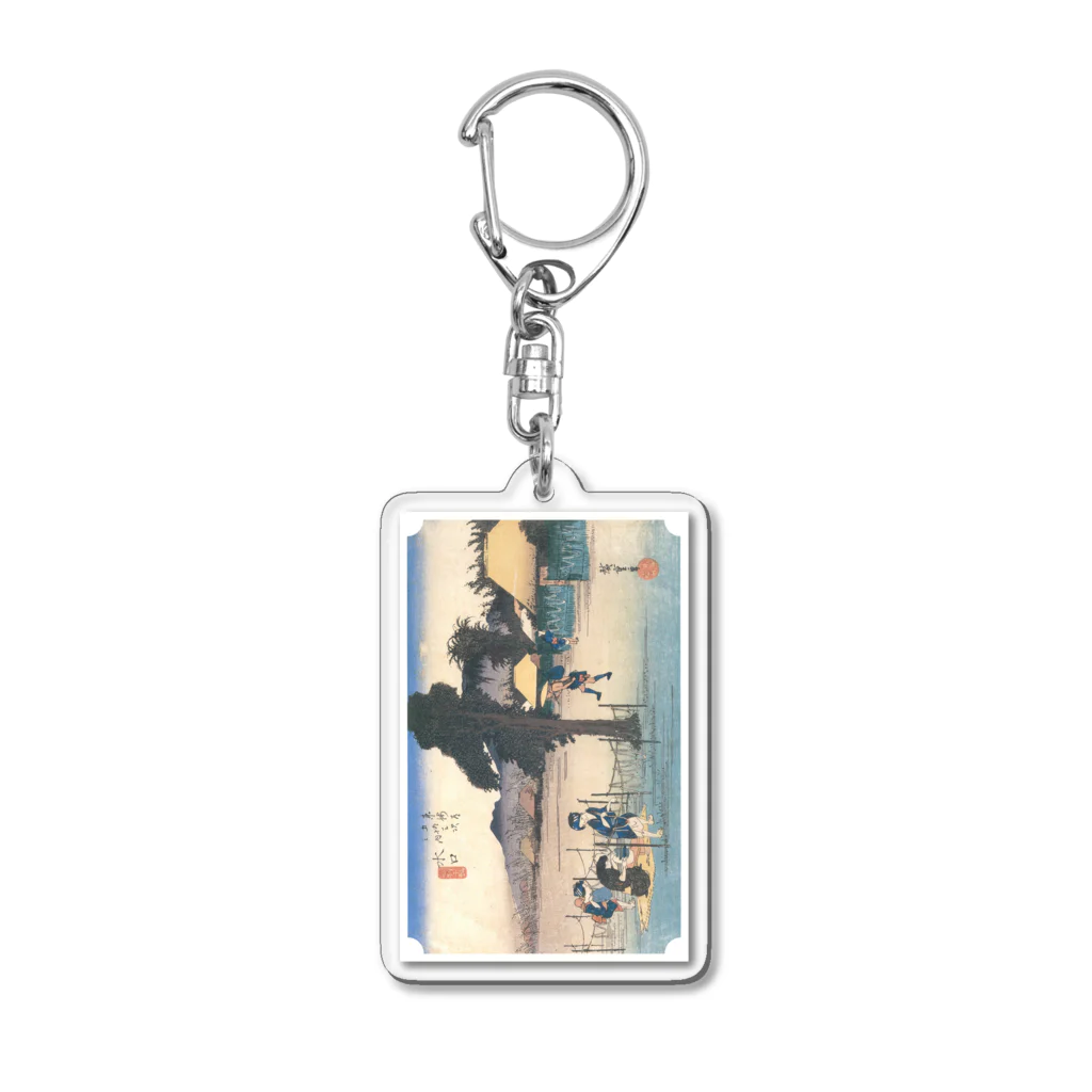 寿めでたや(ukiyoe)の歌川広重_東海道五拾三次 水口 名物干瓢 Acrylic Key Chain