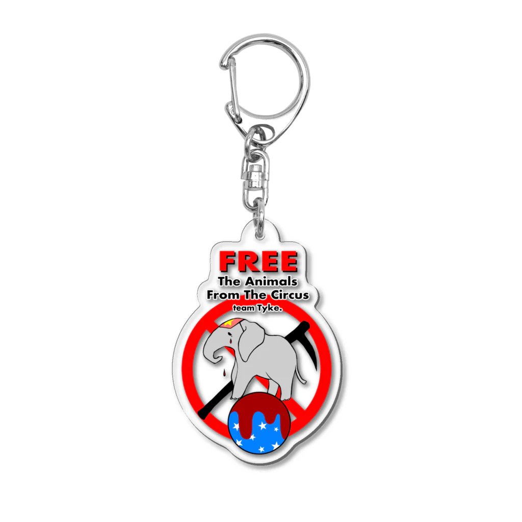 チームTyke グッズショップのFree The Animals From The Circus Acrylic Key Chain