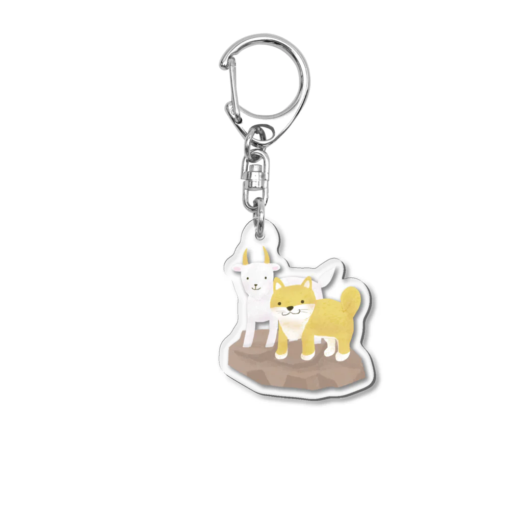 momomamiのしばちゃん×山羊座 Acrylic Key Chain