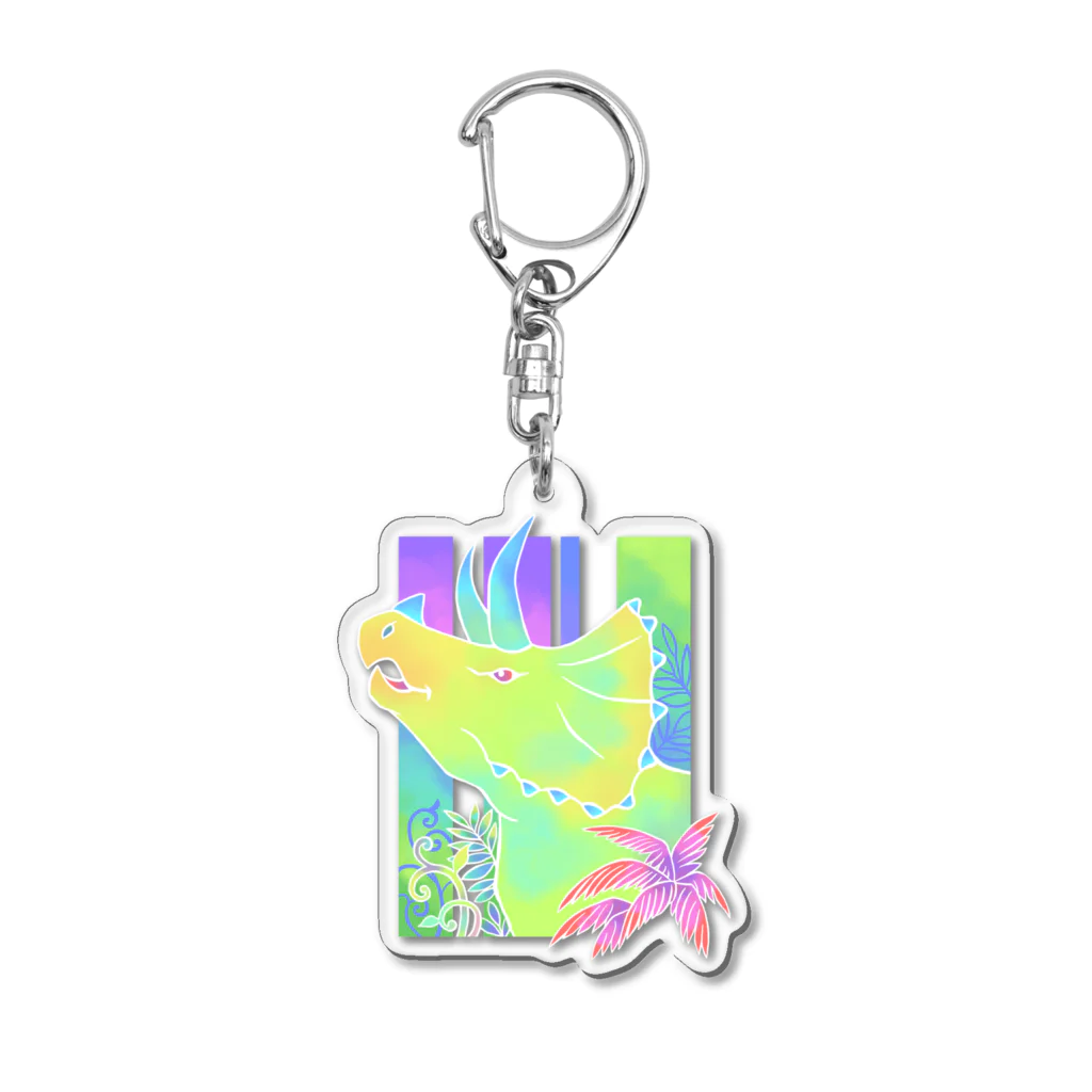 あおとあかの【和風】トリケラトプス Acrylic Key Chain