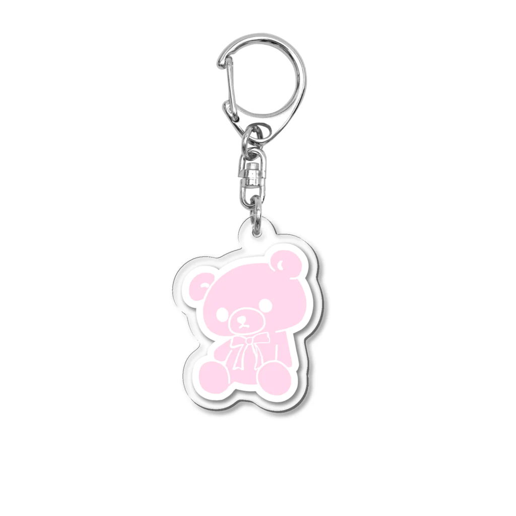 とこてんショップのピンクのくまキーホルダー Acrylic Key Chain