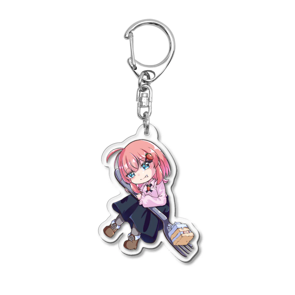 りたの小人の少女とケーキ Acrylic Key Chain