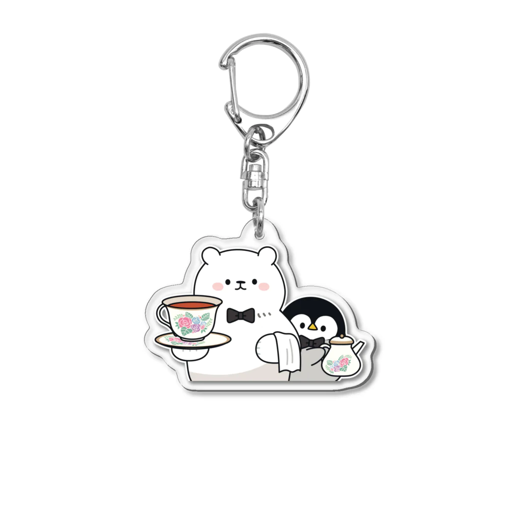 DECORの心くばりペンギン　ウェイトレスさんver. Acrylic Key Chain