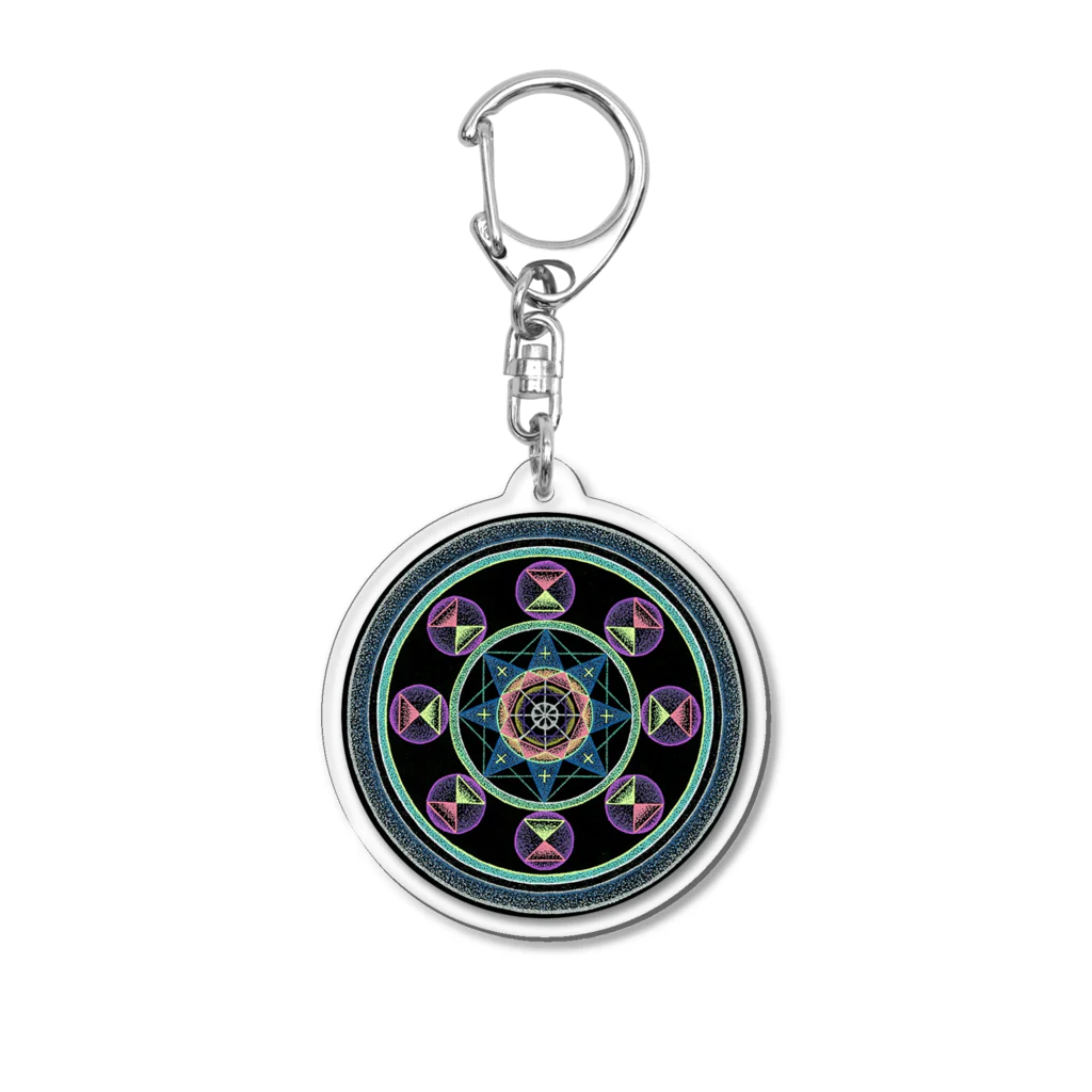 点描曼荼羅グッズのMandala#1(丸) Acrylic Key Chain