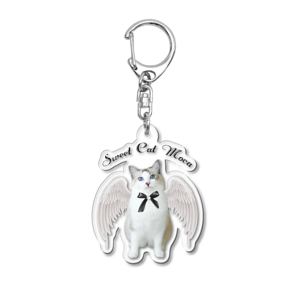 ふとんの♱𝔞𝔫𝔤𝔢𝔩 𝔠𝔞𝔱 𝔪𝔬𝔠𝔞♱ Acrylic Key Chain