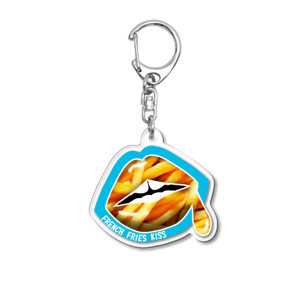 daddy-s_junkfoodsのFRENCH FRIES KISS - BLUE アクリルキーホルダー