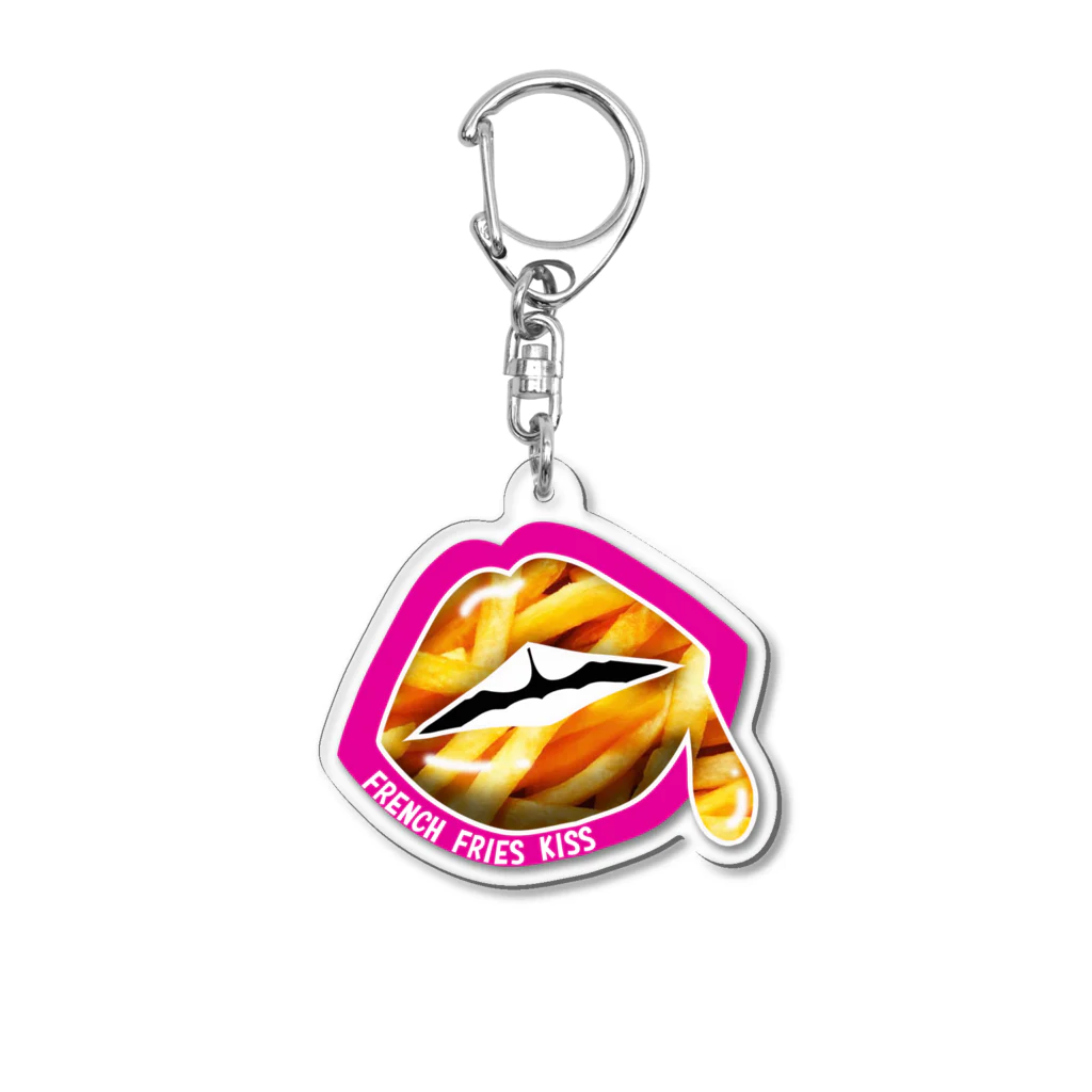 daddy-s_junkfoodsのFRENCH FRIES KISS - PINK Acrylic Key Chain