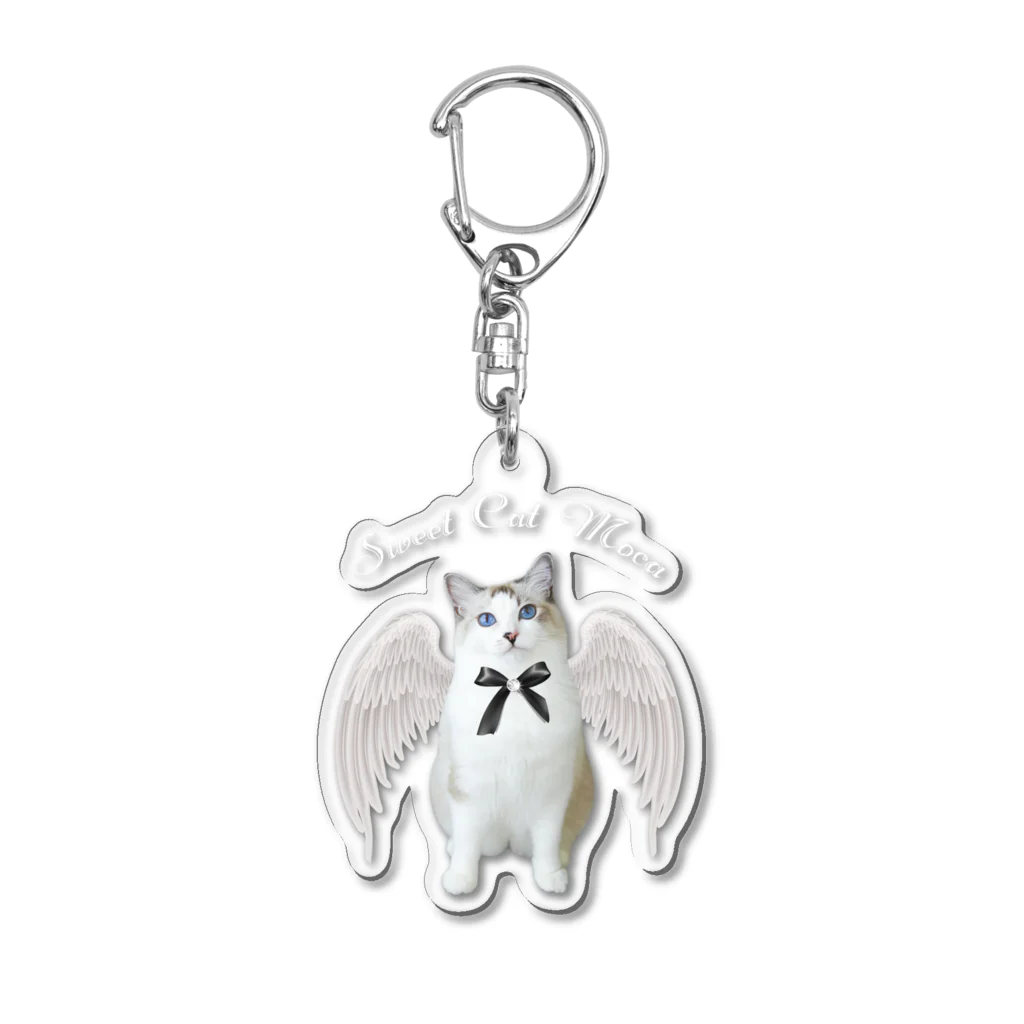 ふとんの♱𝔞𝔫𝔤𝔢𝔩 𝔠𝔞𝔱 𝔪𝔬𝔠𝔞♱ Acrylic Key Chain