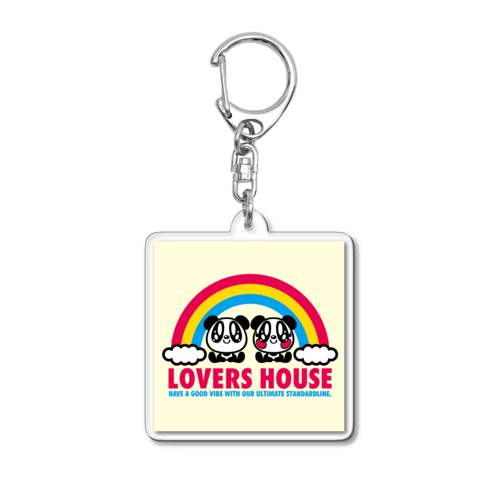 SUPER LOVERS co,ltdのLOVERS HOUSE 虹と雲メリーアンドケン　イエロー アクリルキーホルダー