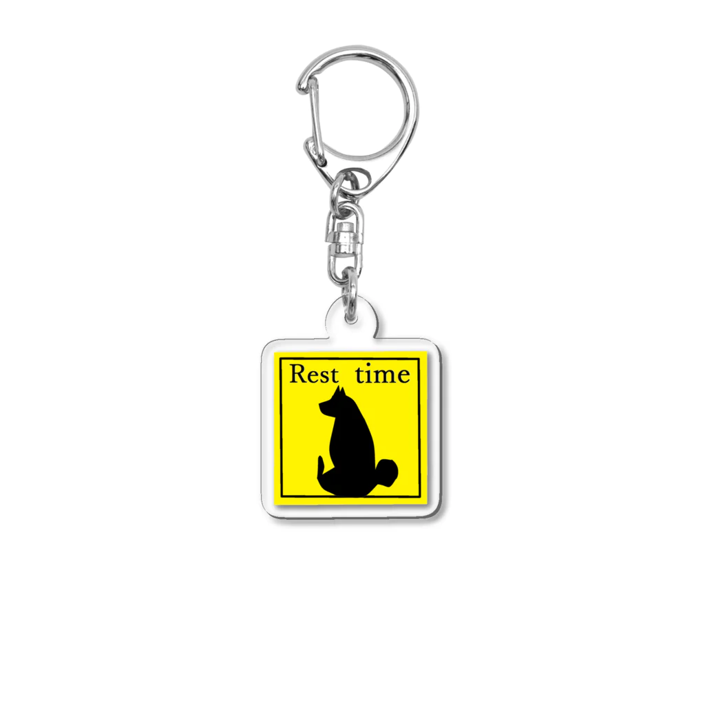 いっぷく処 てんてんのもっちり柴シルエット１(Rest time) Acrylic Key Chain