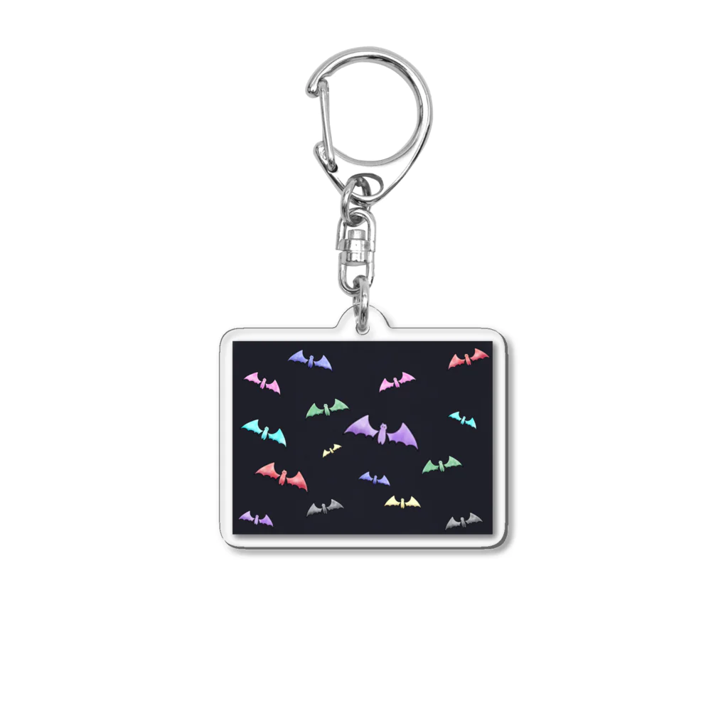 🦇水月黒羽ᙅ⩬のコウモリくん大集合（黒） Acrylic Key Chain