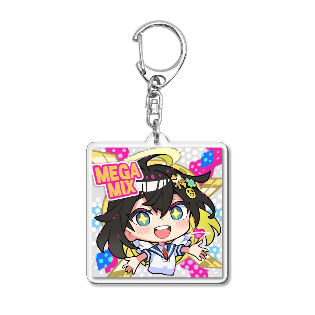 MEGAMIオフィシャルグッズショップ SUZURI支店のSchoolgirl "MEGAMIX!" アクリルキーホルダー Acrylic Key Chain