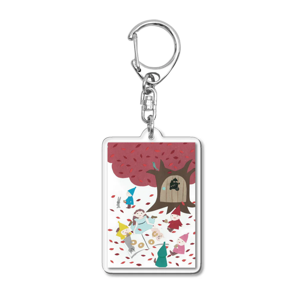 tsukikuroのバウムクーヘン工房CAZAN　おおきなあかい木のしたで Acrylic Key Chain