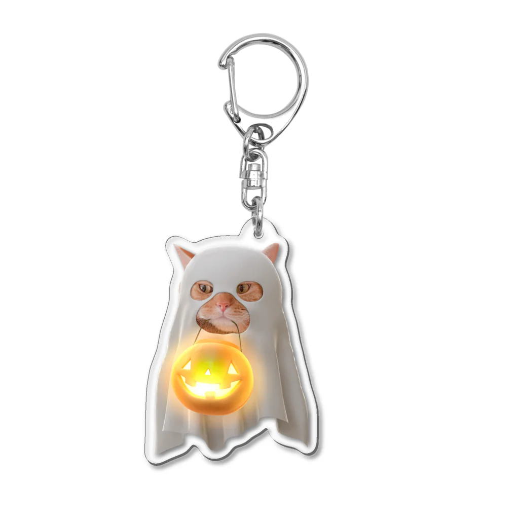 茶太郎🐱とモンブランの茶太郎のハロウィン2022 おばけかぼちゃシリーズ Acrylic Key Chain