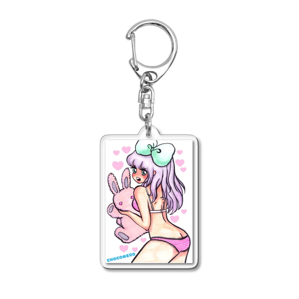 ☆チョコメロ☆のうさちゃん抱っこチョコメロガール Acrylic Key Chain