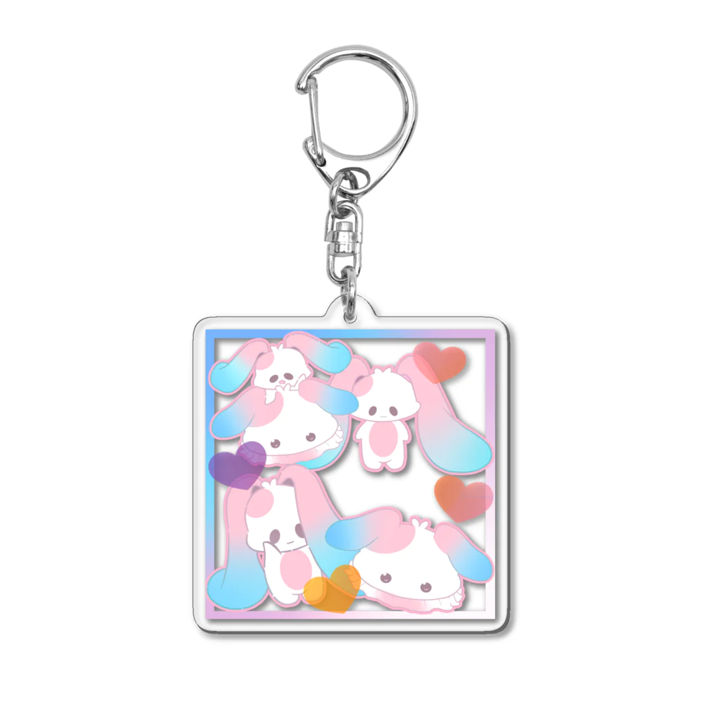 八神ルナ@闇ルナのゆめゆめうさぎ　もも&ももうみうし Acrylic Key Chain