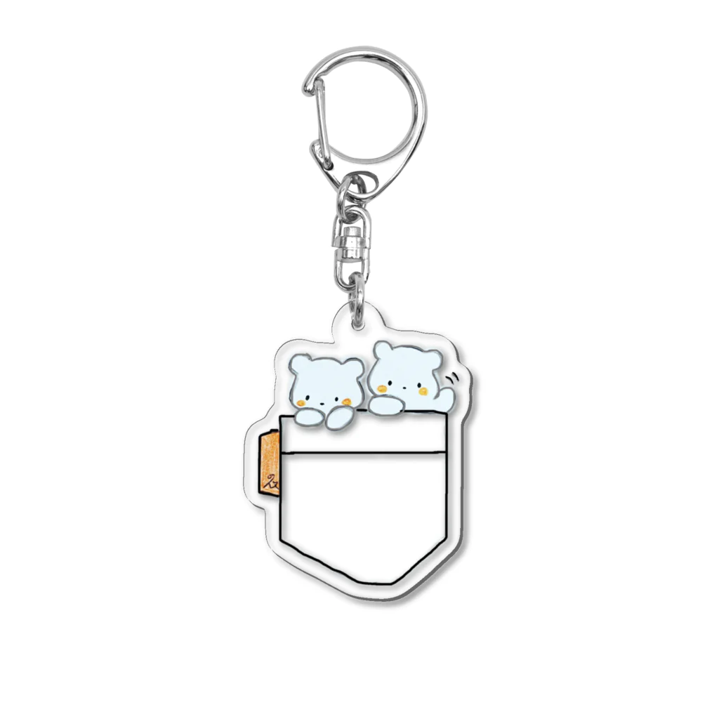 クンちゃんシロちゃんSHOP🐻‍❄️🐻‍❄️のクンちゃんシロちゃん　ポケットもどき Acrylic Key Chain