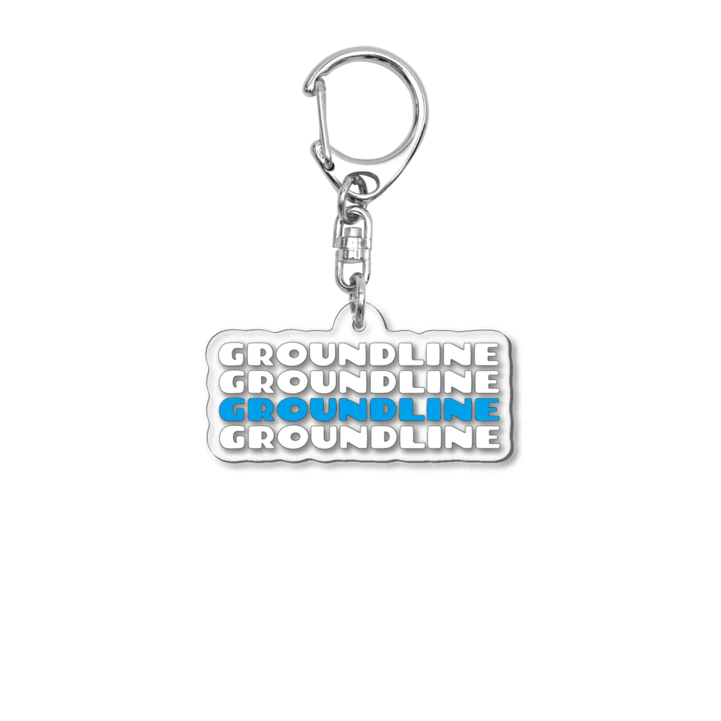  サッカー＠GROUND LINEのサックスロゴ アクリルキーホルダー