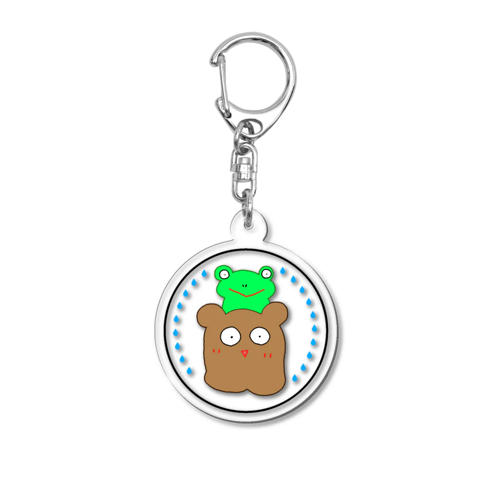 変な生き物たちのくまとかえる Acrylic Key Chain