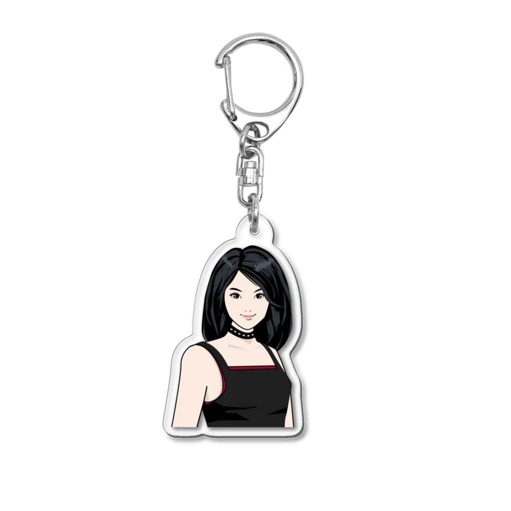 TOKU_YUKIMURAの微笑の美少女 Acrylic Key Chain