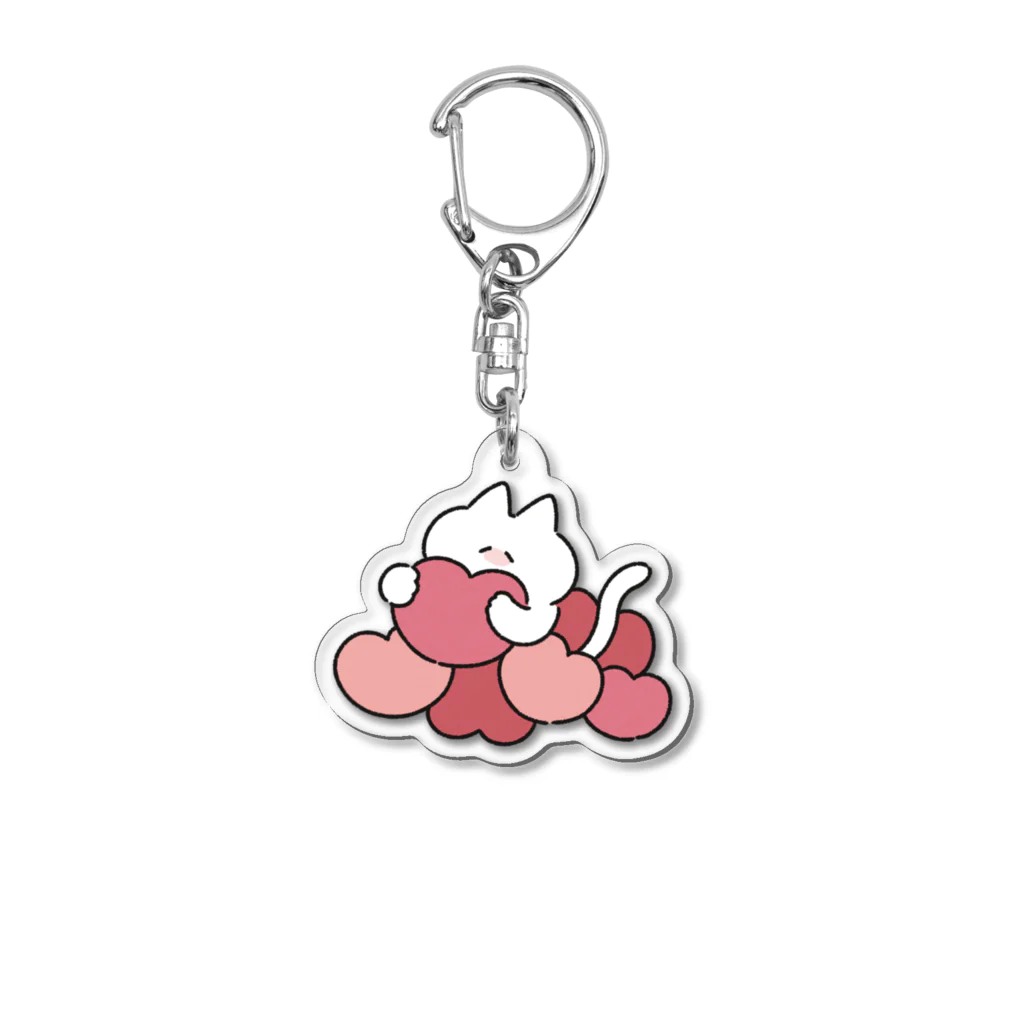 タヌキ シオリの♡と猫ちゃん Acrylic Key Chain