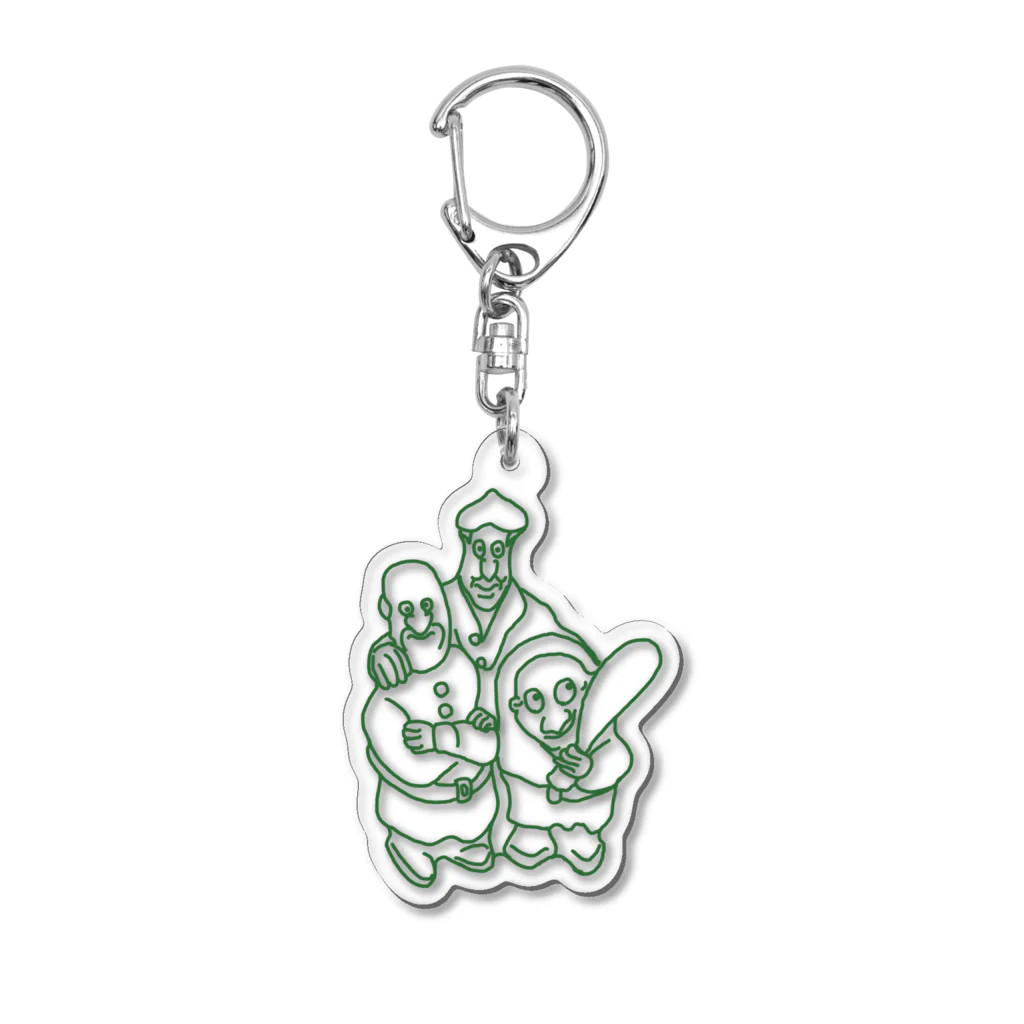 Sankozaka Catan Clubのカタンヤリタイ(盗賊)GREEN logo Acrylic Key Chain