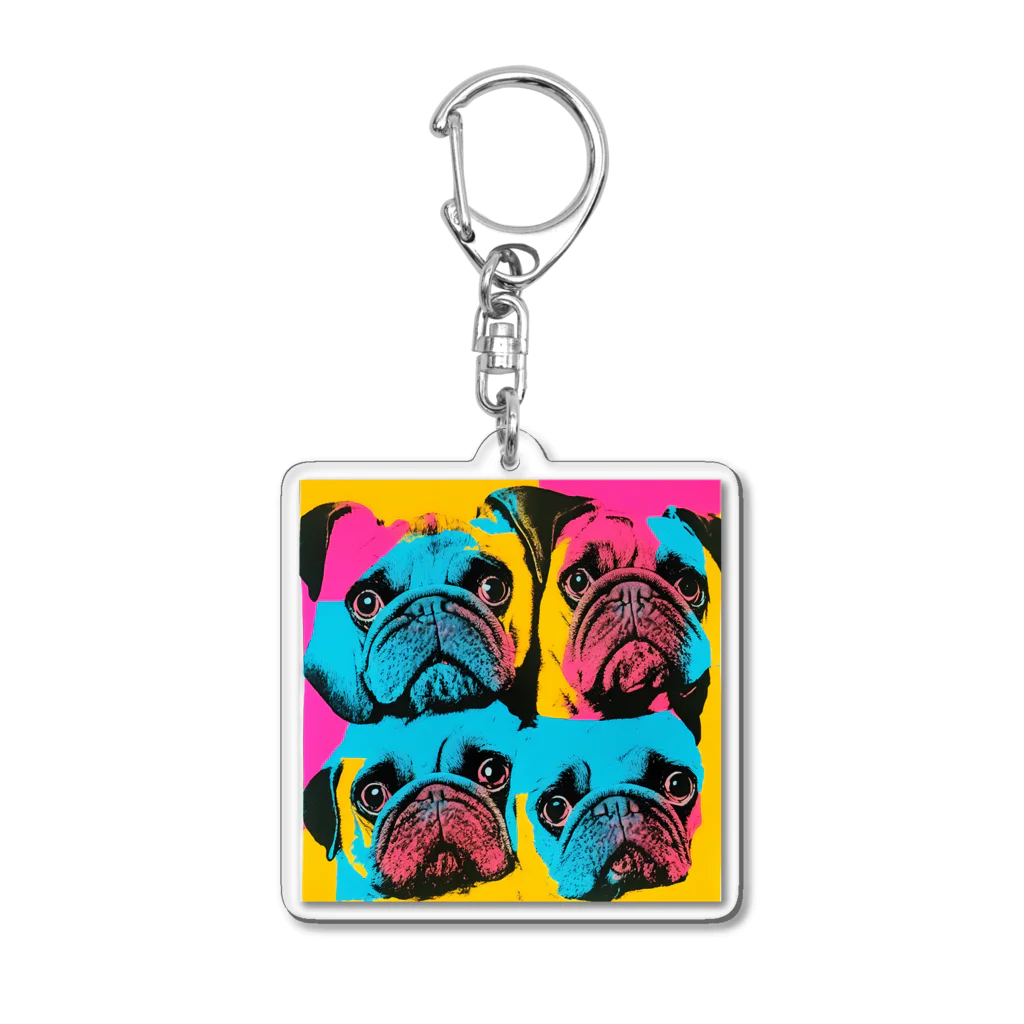 TakashiSのsurprised face pug Acrylic Key Chain