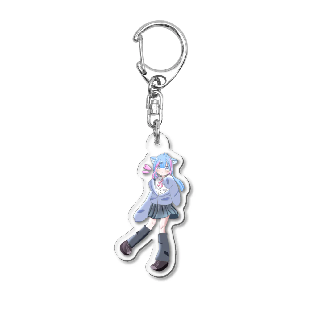 猫枕の猫耳女の子 Acrylic Key Chain