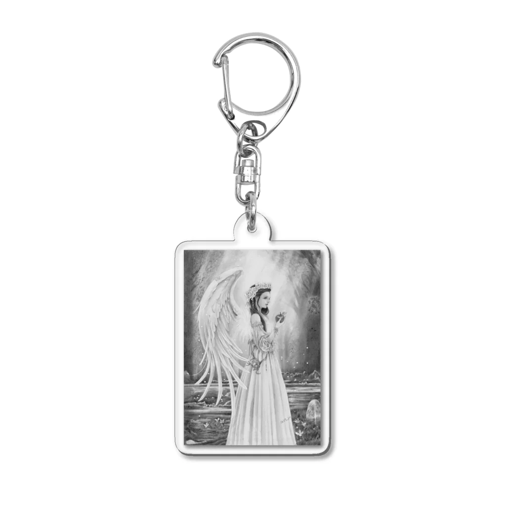 クリスタルファンタジーの愛を知る天使の微笑み Acrylic Key Chain