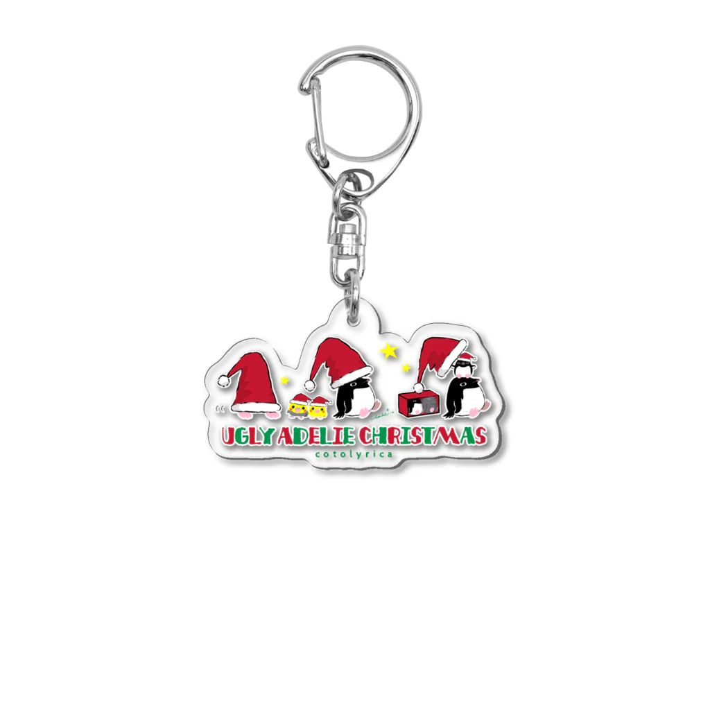 LittleLoroのUGLY ADELIE CHIRISTMAS 0586 アデリーペンギン サンタ帽子 横並び Acrylic Key Chain