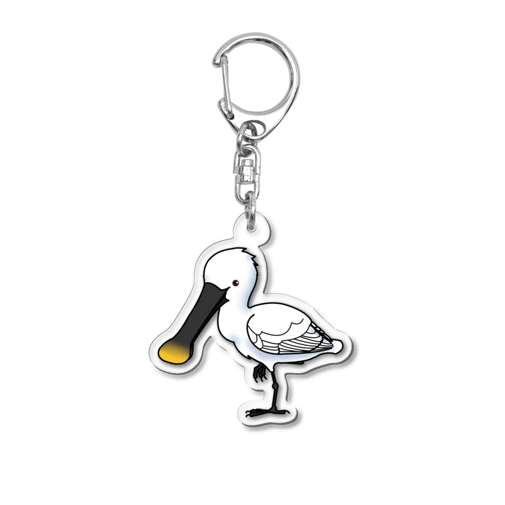 とりみちゃんの野鳥グッズのお店のヘラサギ Acrylic Key Chain