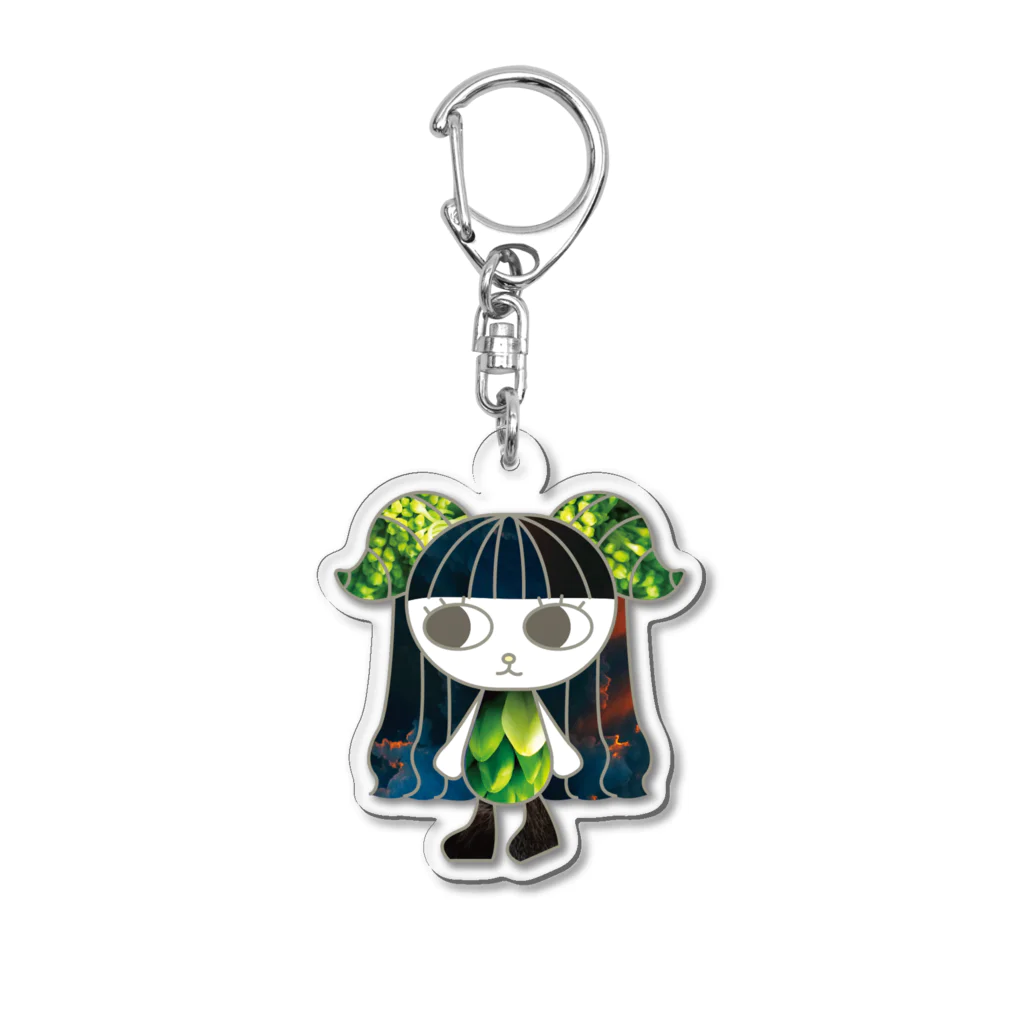 Yoko/foundationのgreen girl Acrylic Key Chain