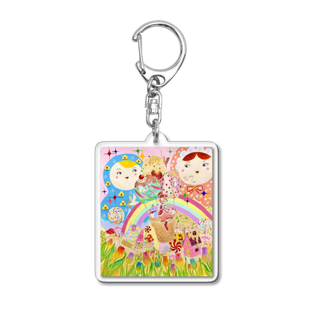 はいからヒストリカルSUZURI店のUTOPIA(ユートピア) Acrylic Key Chain