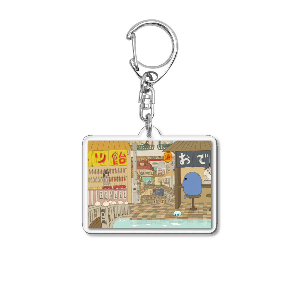 雪之丞ଳ⸒ ⸒の【くらげのくらー】おでん屋台と肉まん橋 Acrylic Key Chain