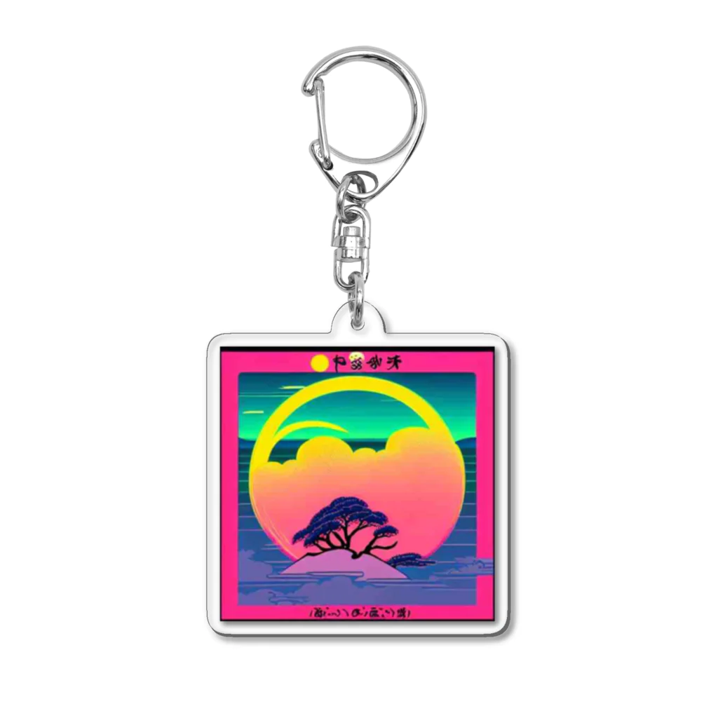 MedicalKUNの虹に沈む月、夕暮れの気持ち。 Acrylic Key Chain