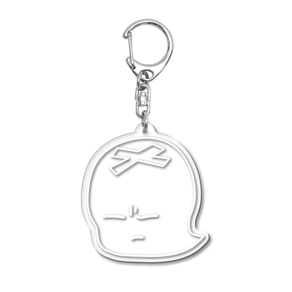 はっちゃんのたんこぶ　おばけのブクボー　モノクロ Acrylic Key Chain